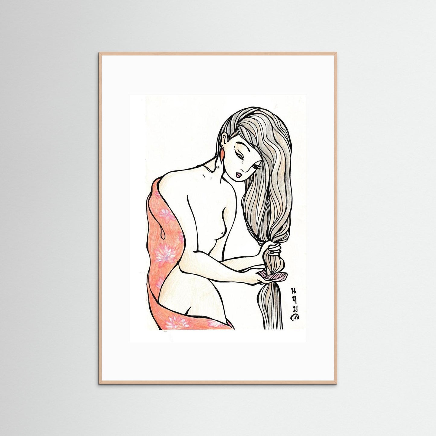 Woman With Wooden Comb