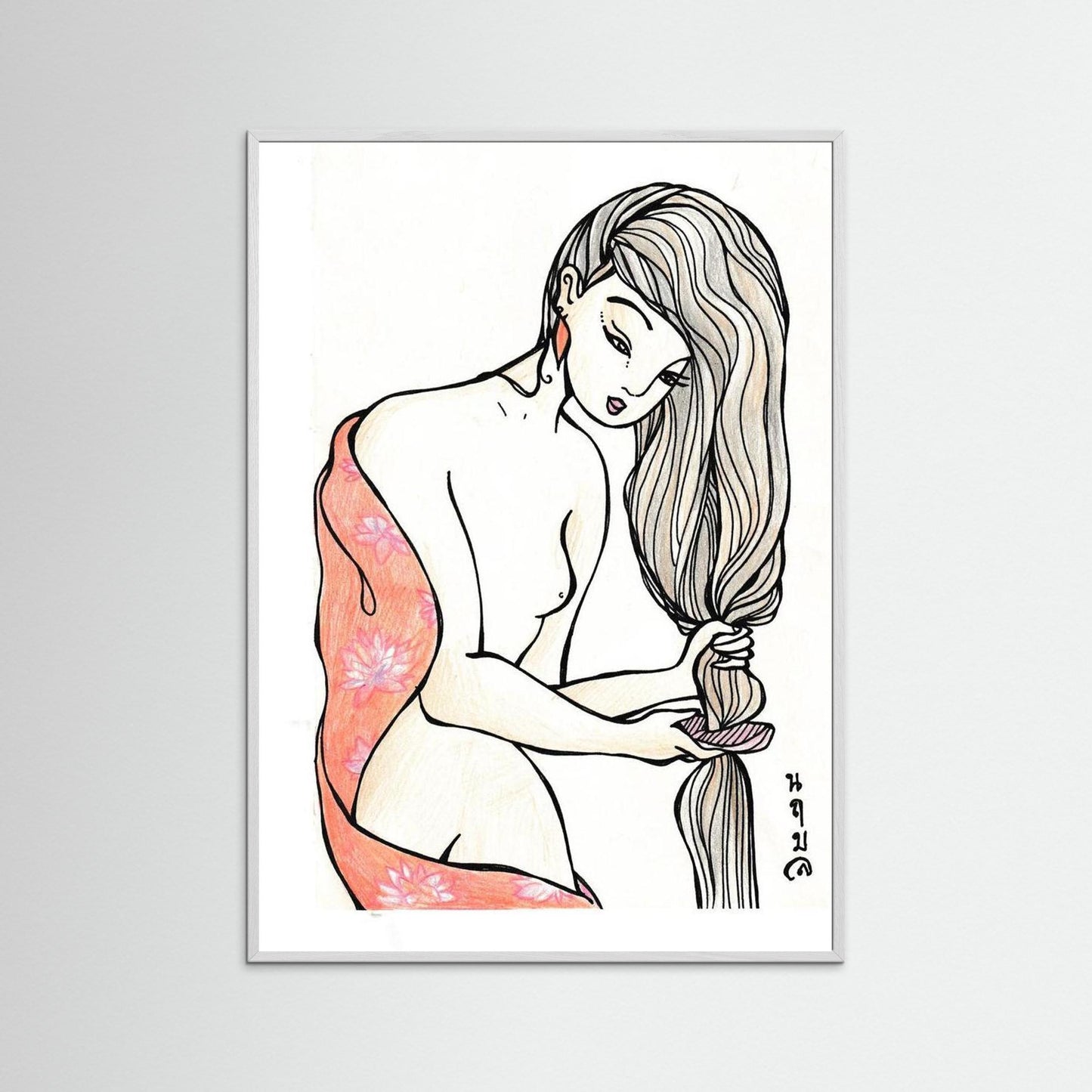 Woman With Wooden Comb