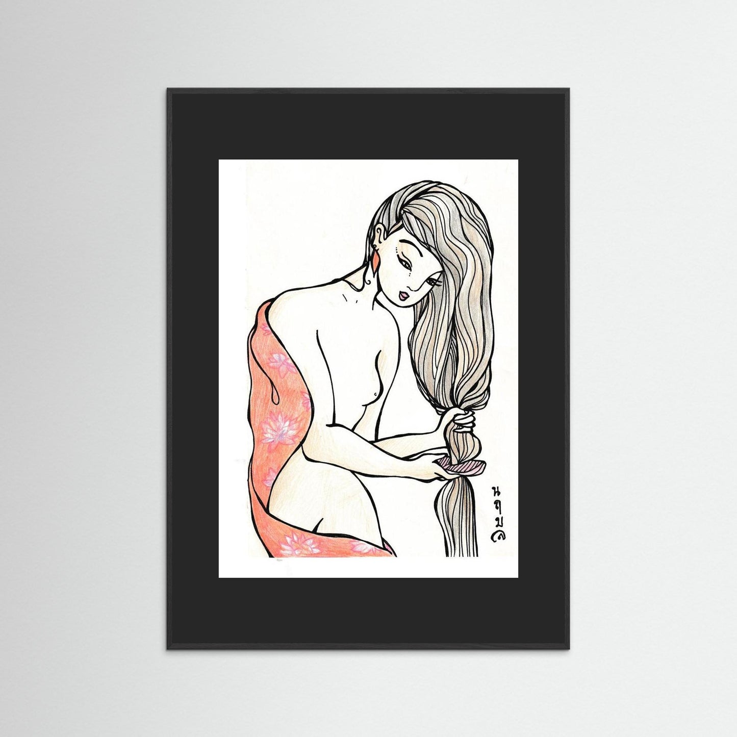 Woman With Wooden Comb