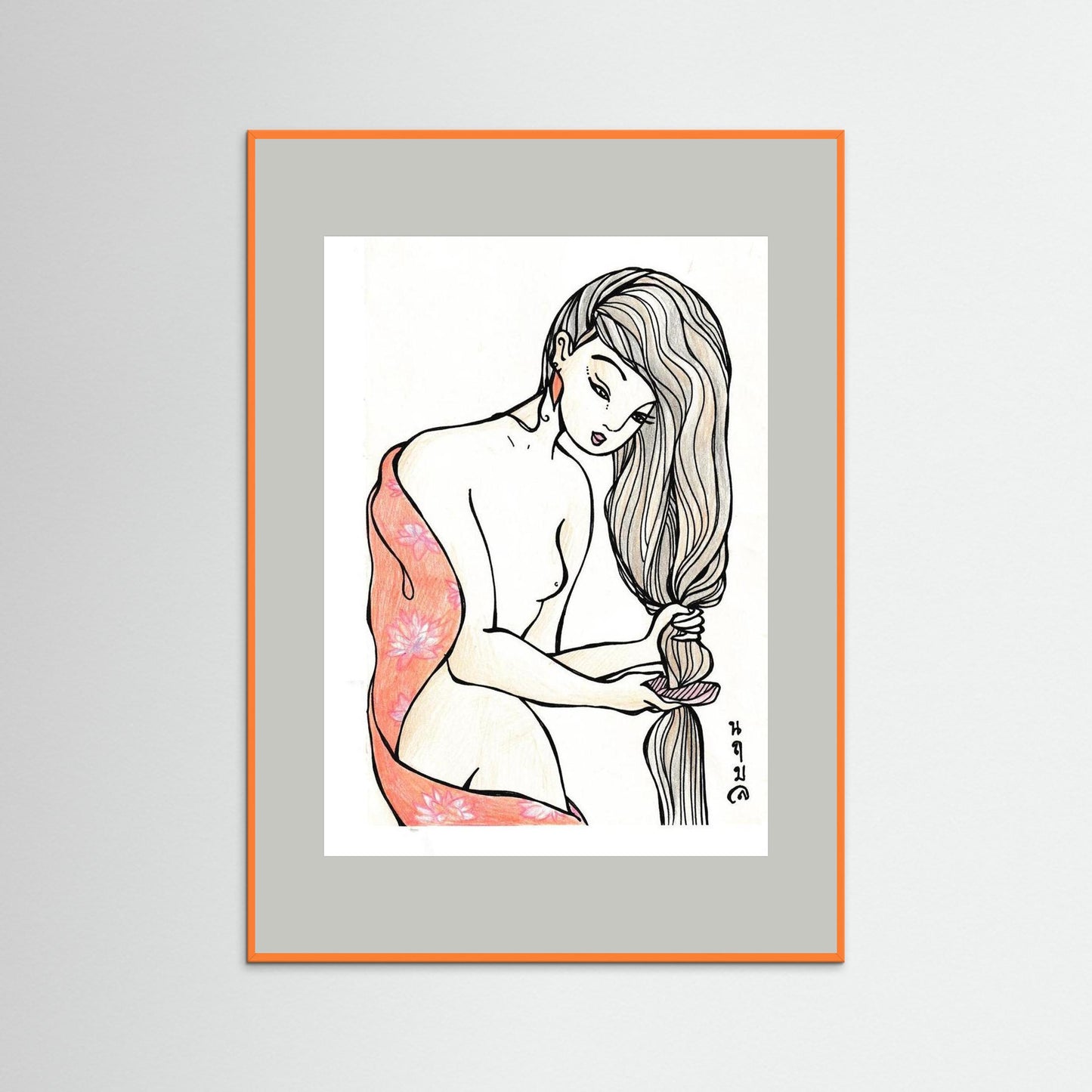 Woman With Wooden Comb