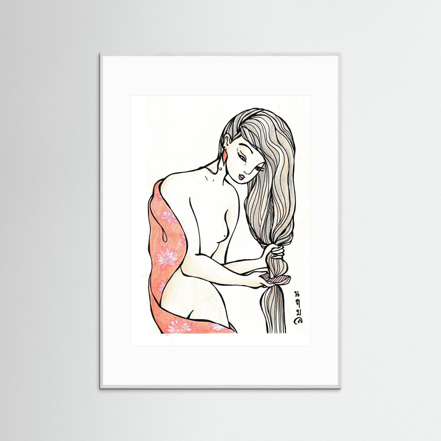 Woman With Wooden Comb