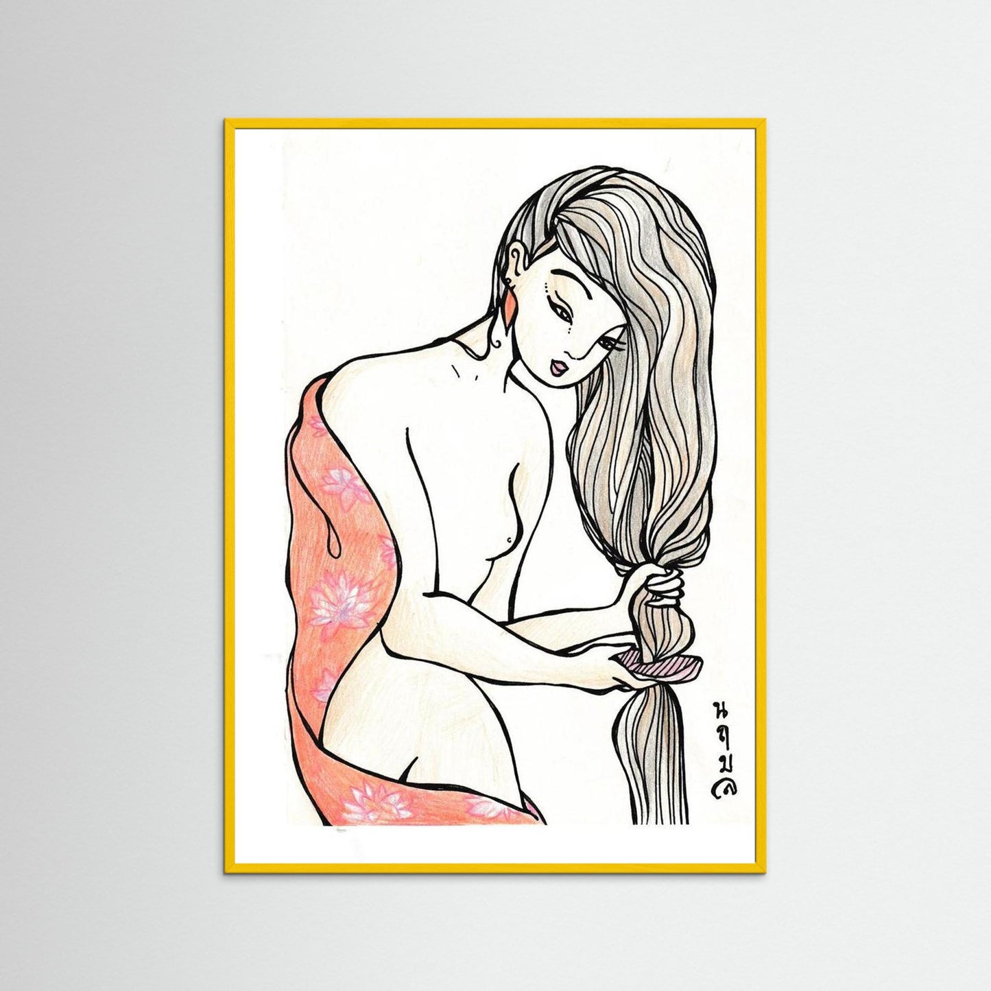 Woman With Wooden Comb