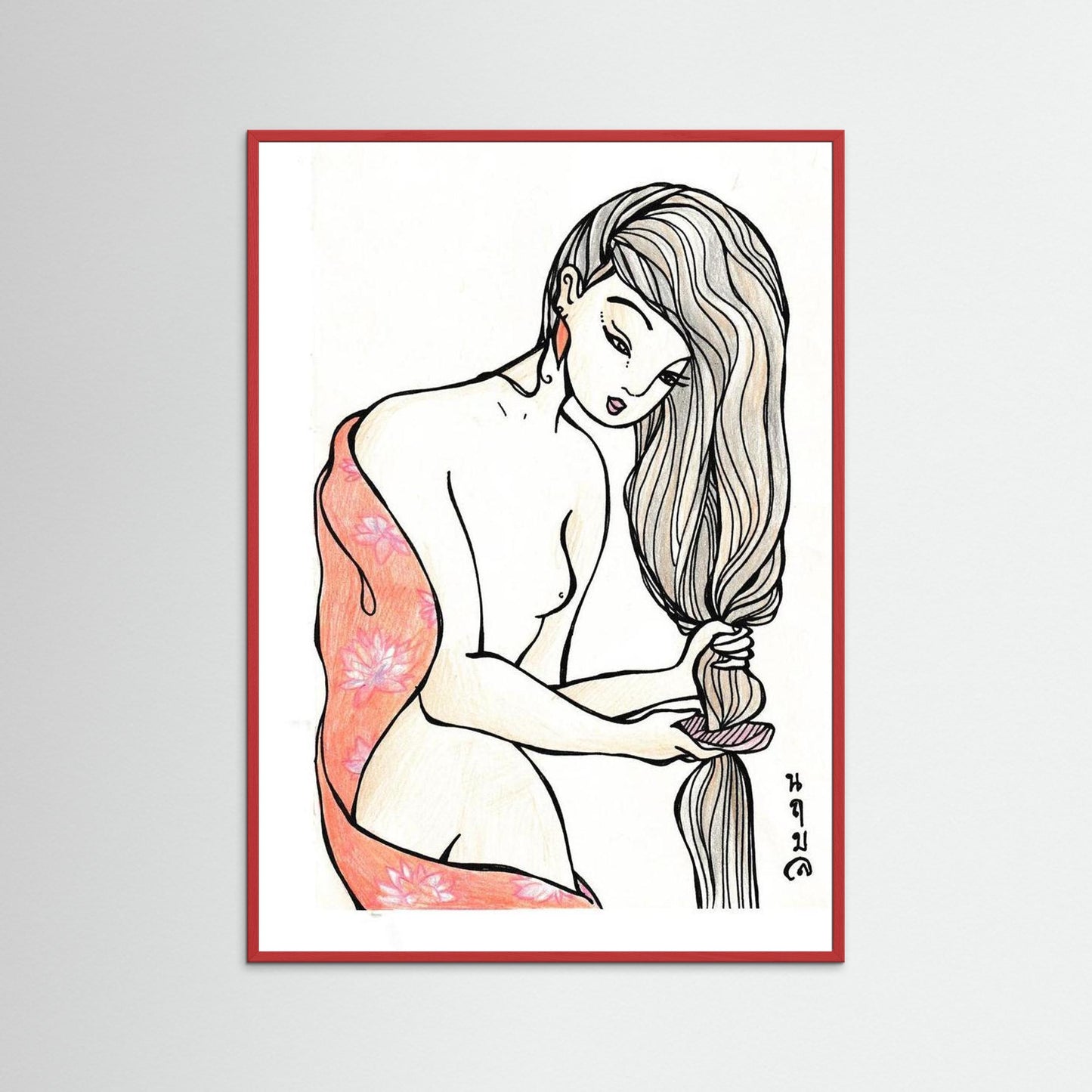 Woman With Wooden Comb