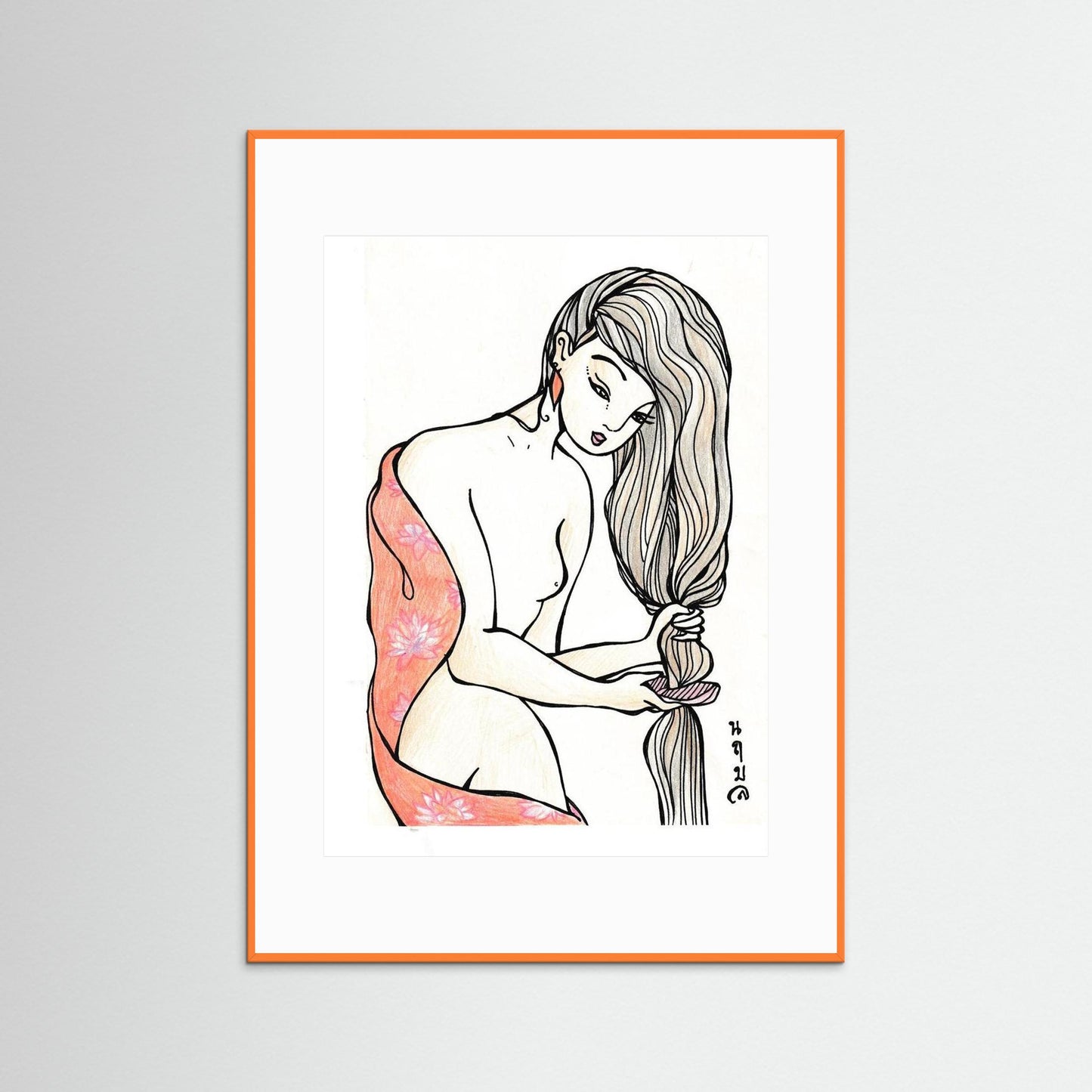 Woman With Wooden Comb
