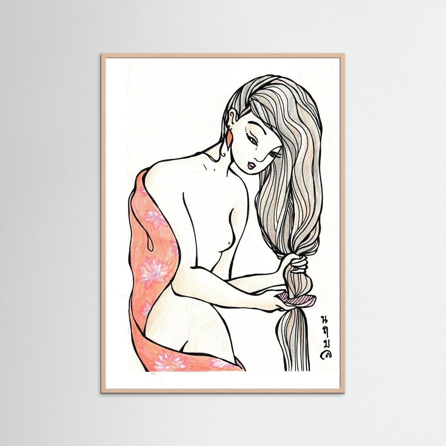 Woman With Wooden Comb