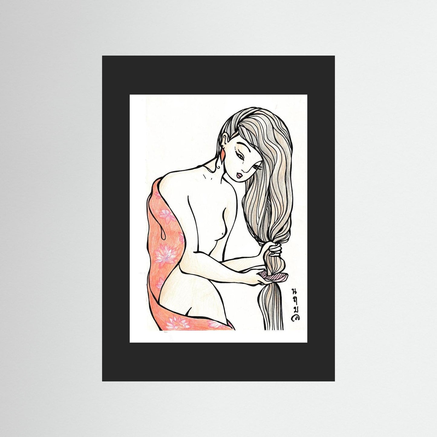 Woman With Wooden Comb