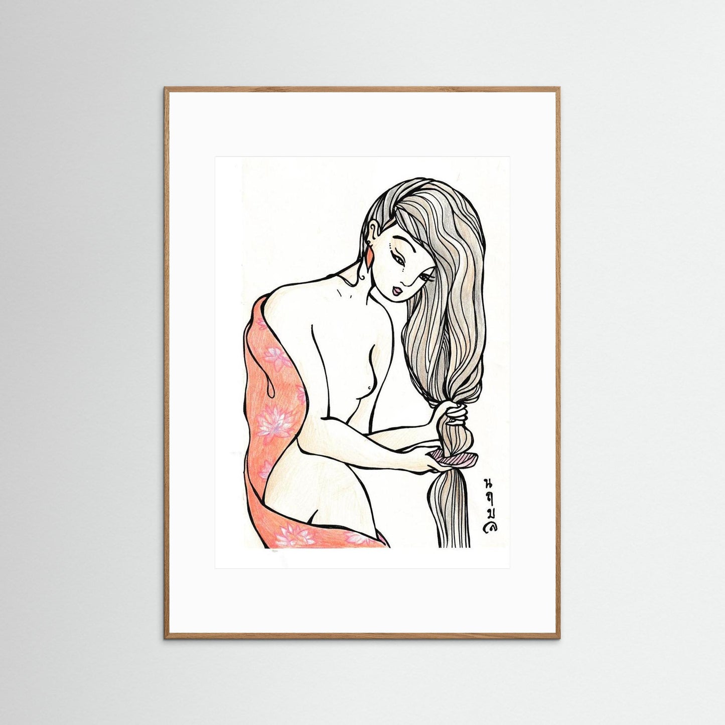 Woman With Wooden Comb