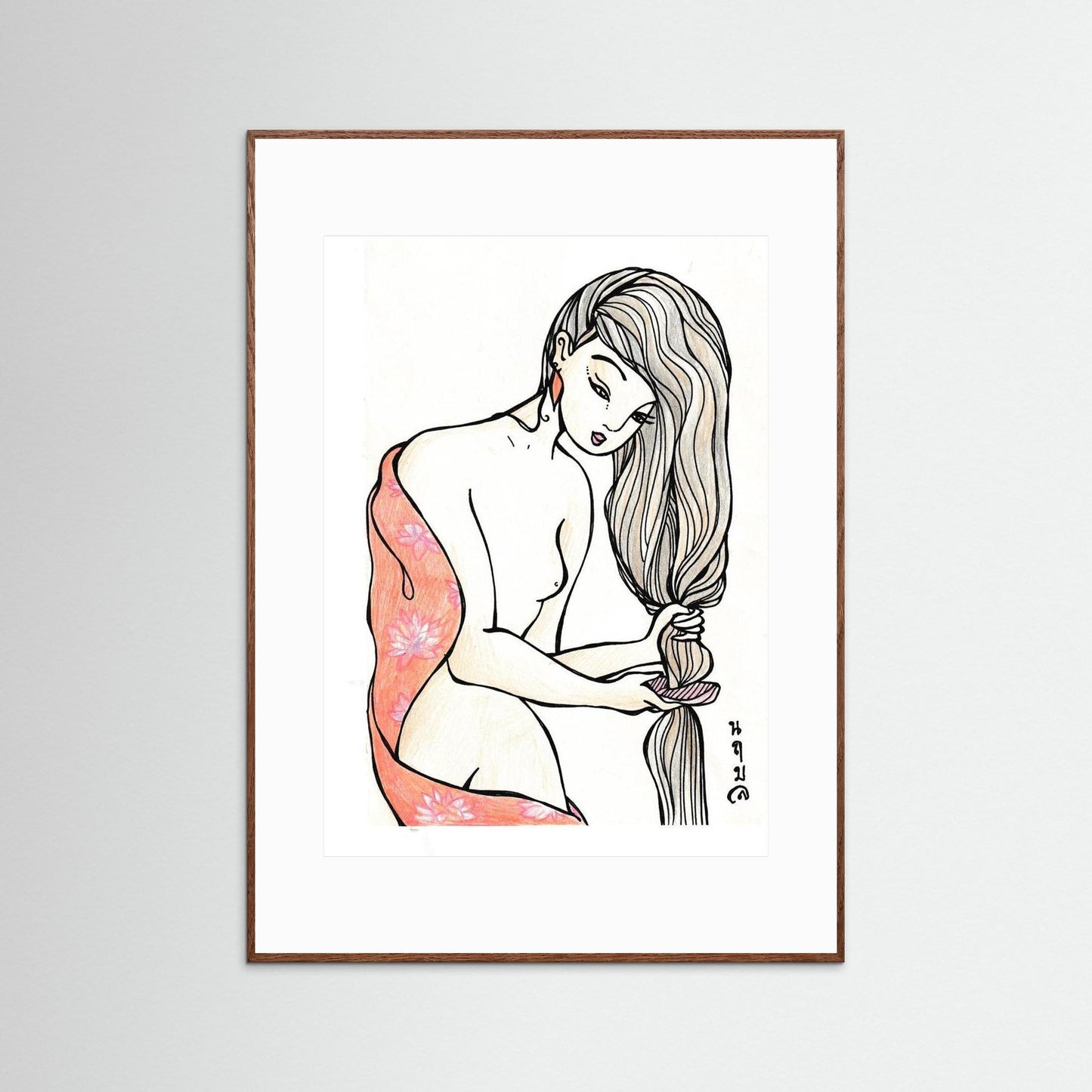 Woman With Wooden Comb
