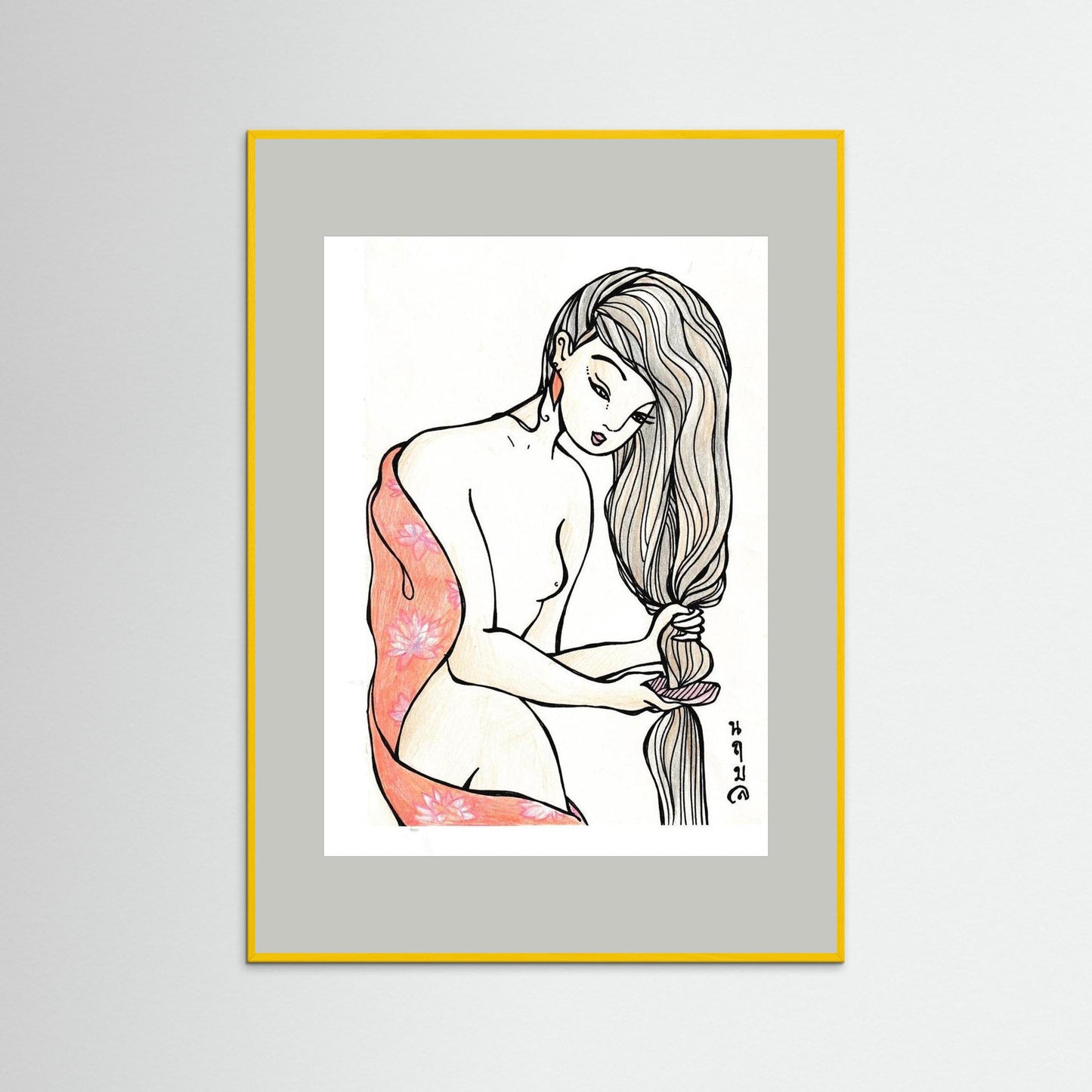 Woman With Wooden Comb