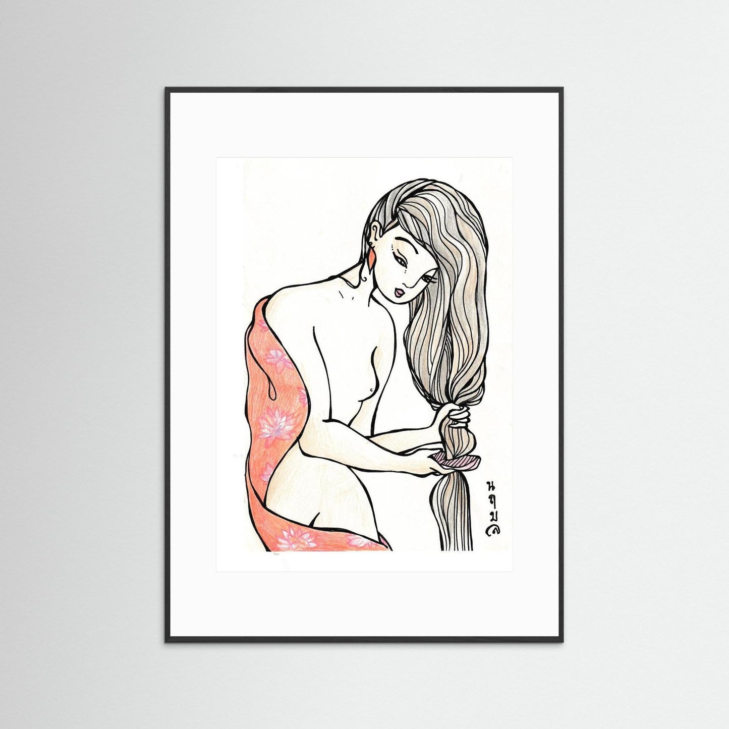 Woman With Wooden Comb