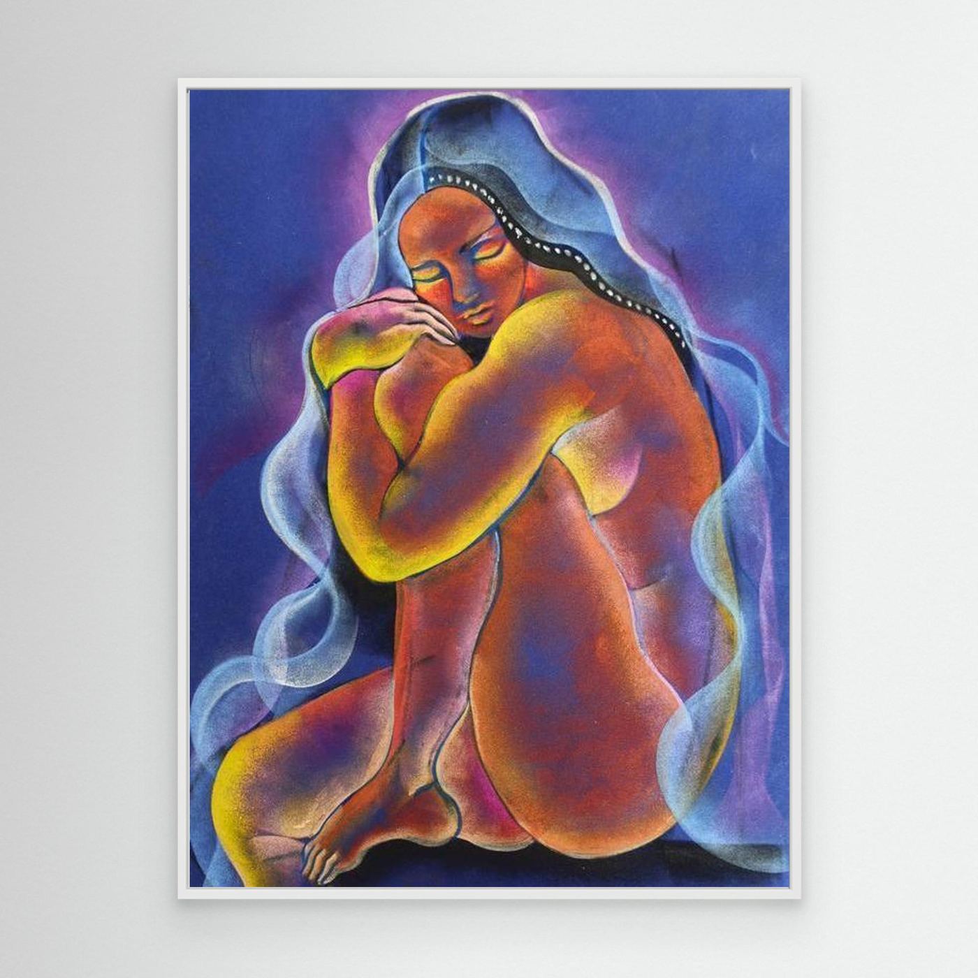 Permission to Be Born Pastels on Velvet Canvas