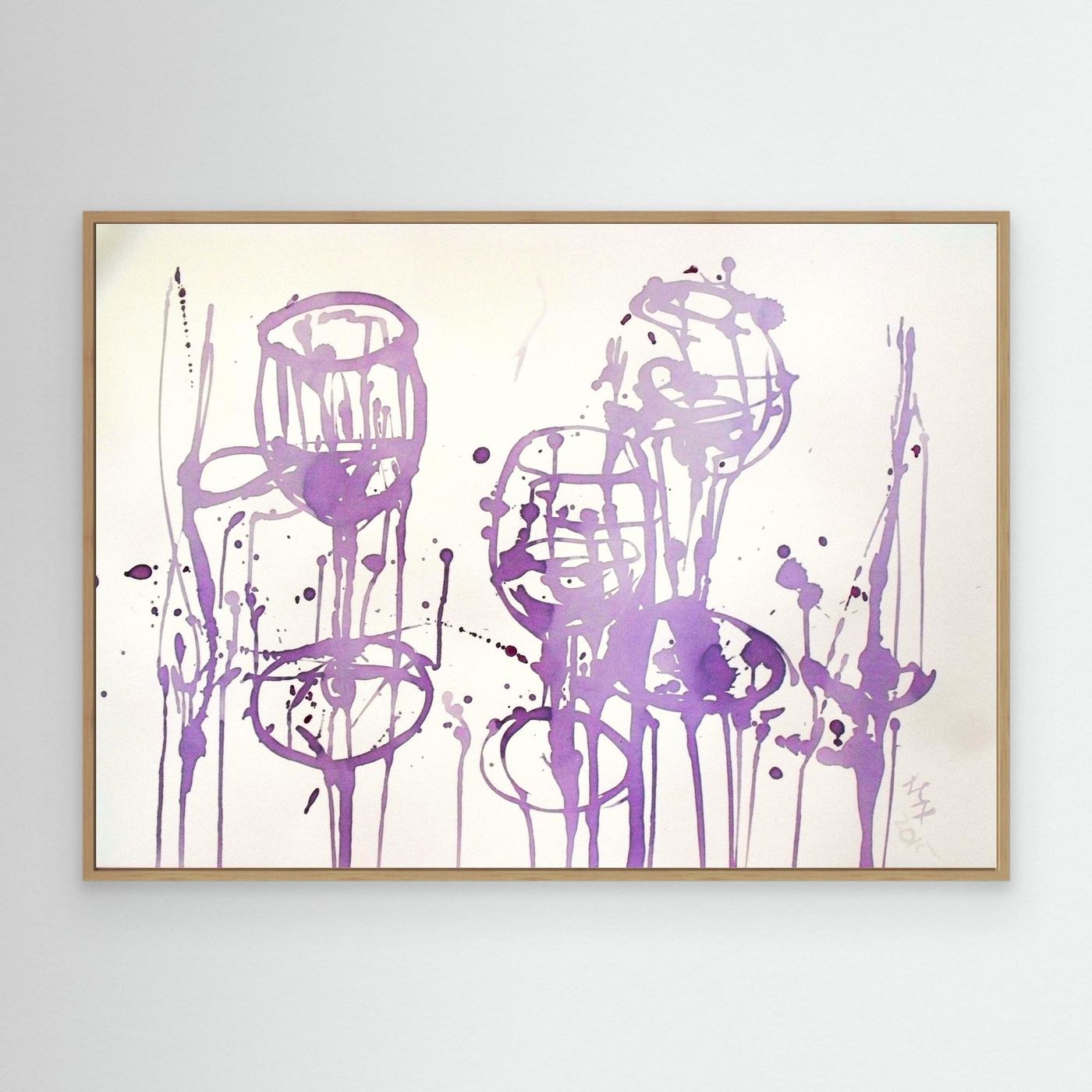 "Celebration III" Wine Painting Premium Canvas Print