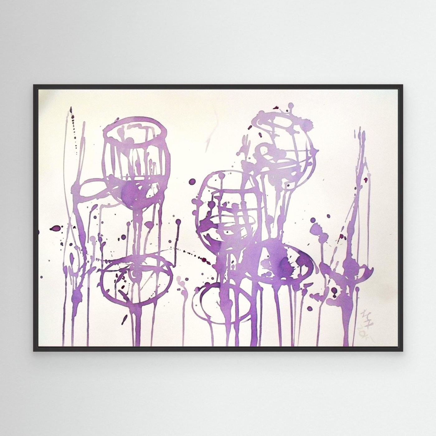 "Celebration III" Wine Painting Premium Canvas Print