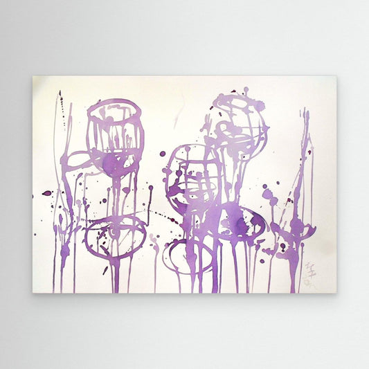 "Celebration III" Wine Painting Premium Canvas Print