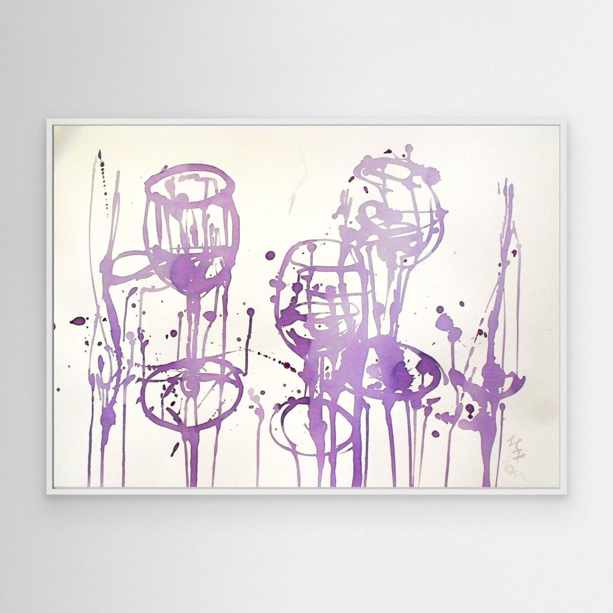 "Celebration III" Wine Painting Premium Canvas Print